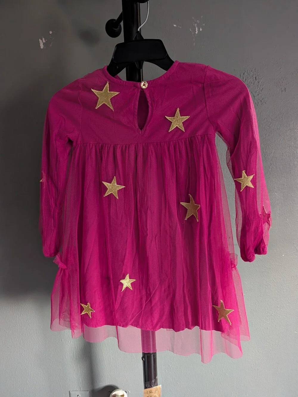Matilda Jane Hot Pink Tulle Dress with Gold Stars